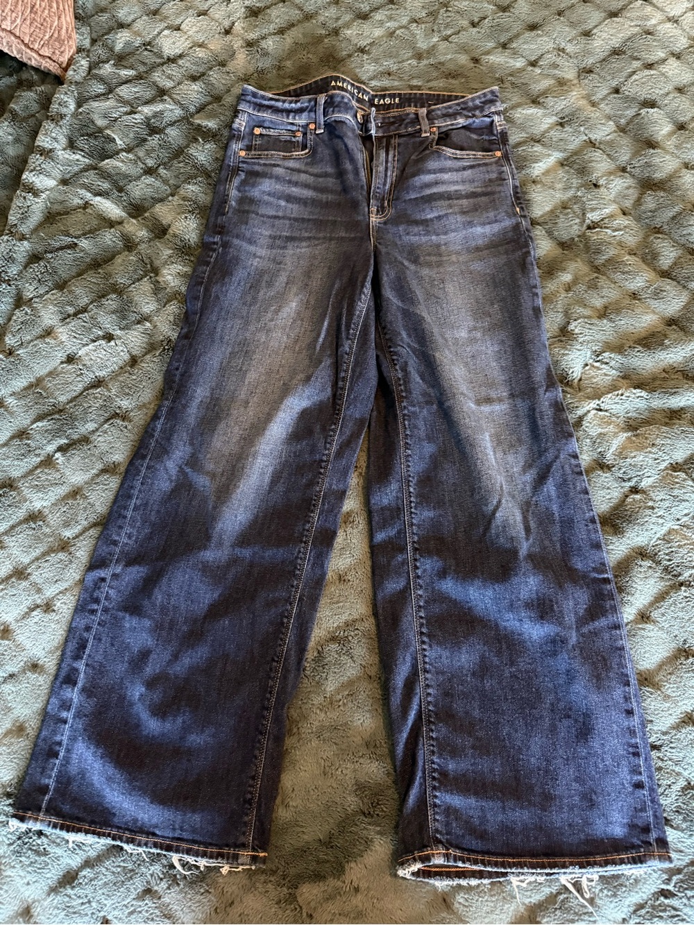 American Eagle Outfitters Women's Dark Indigo Wide Leg Jeans